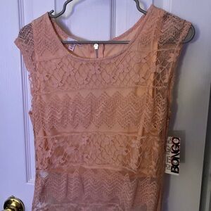 Lace Sleeveless Peach shirt by Bongo New with tag size Large